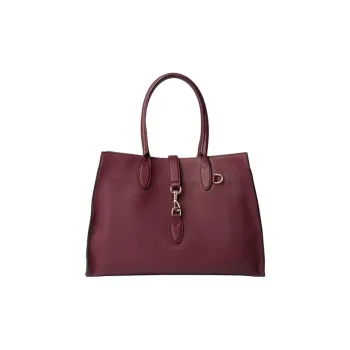 GUCCI Leather Tote Bag Shopping Bag Shoulder Bag Handbag Large Size Women's Red