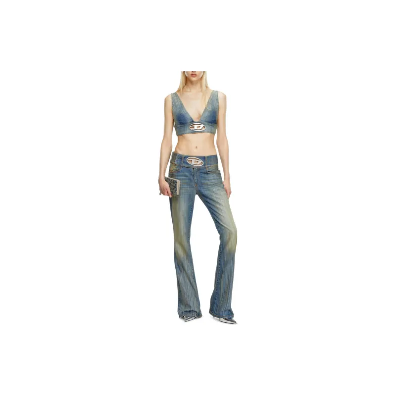 DIESEL De Elly S Oval D Plaque Denim Top-1