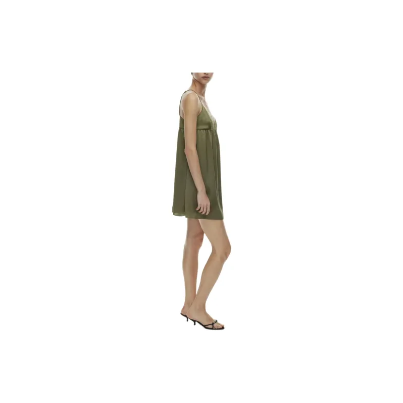 ARITZIA Wilfred Lover Satin Mini Dress Slip Dresses Women's Bosana Green-3