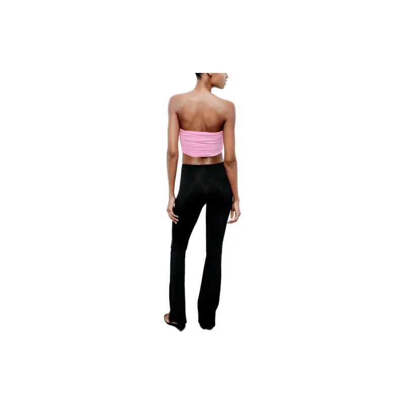 ZARA Strapless Top Women's Pink-3