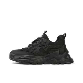 JEEP SPIRIT Slip Resistant, Abrasion Resistant, Breathable, Height Increasing Low Top Chunky Sneakers Men's Black