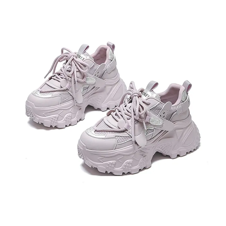 WOOS BOBO Breathable Lightweight Height Increasing Low Top Chunky Sneakers Women's-16