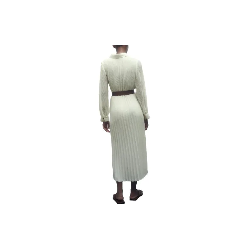 ZARA Long-Sleeved Dresses Women's White-2