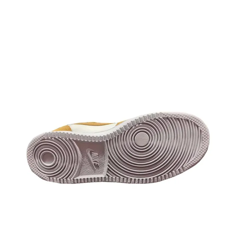 Nike Court Borough Anti Slip Wear Resistant Low Top Skateboard Shoes Women's White Yellow-3