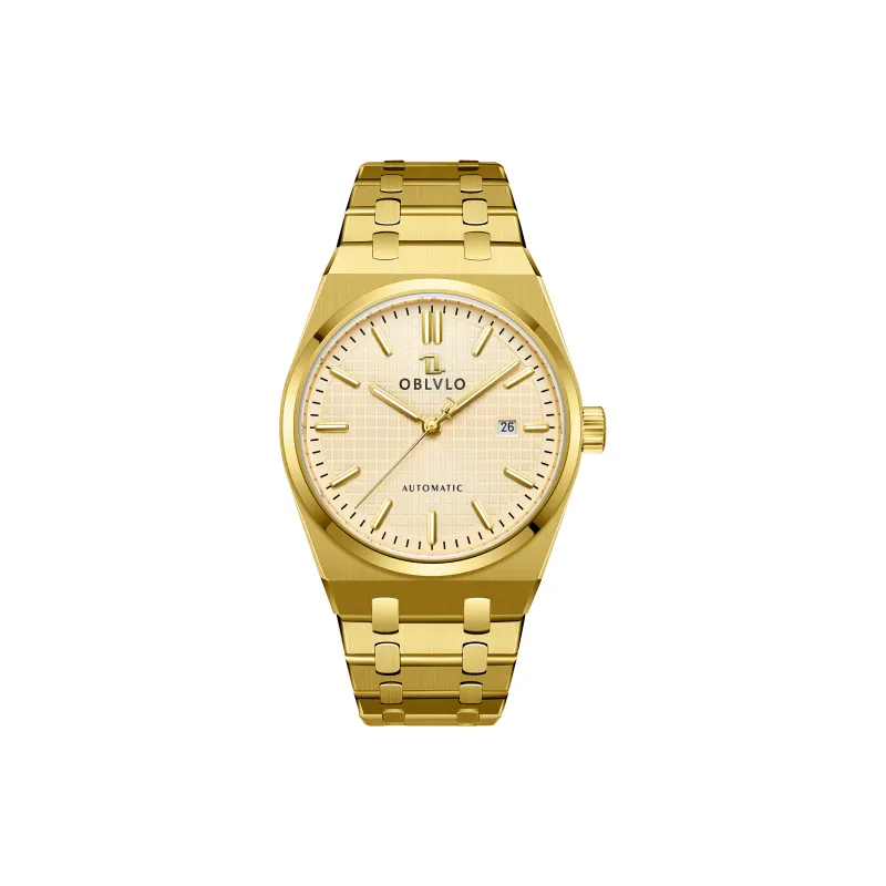 OBLVLO Mechanical Movement Watch Men's Watches White Dial-16