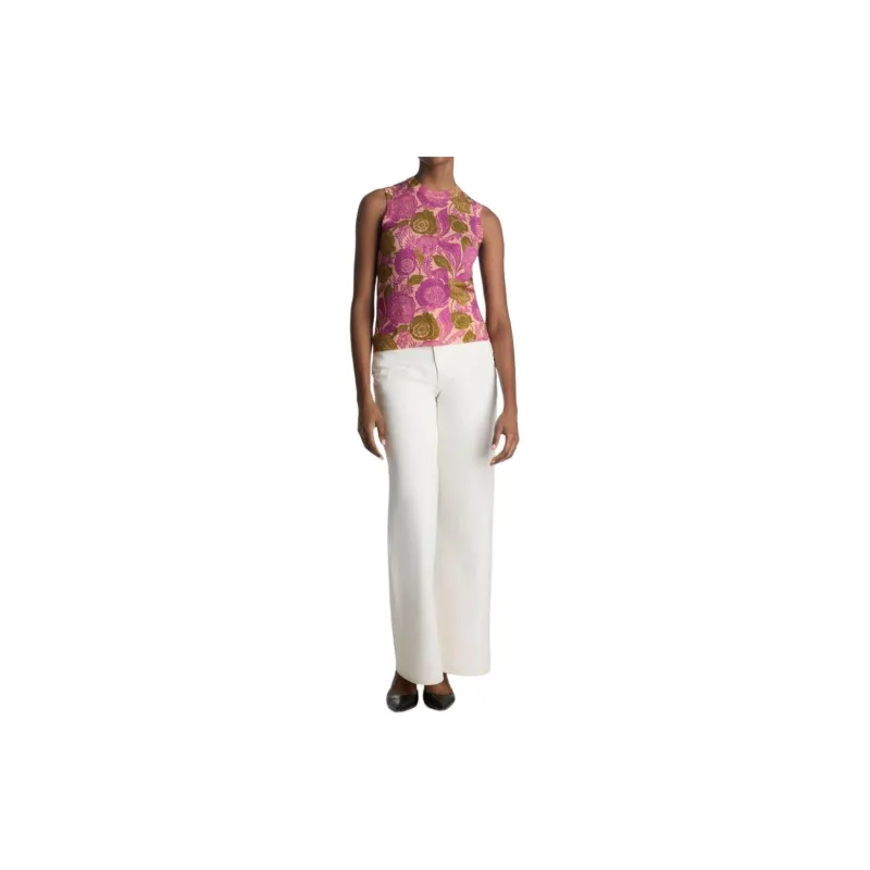 St. John Floral-print Organic Wool Vest-1