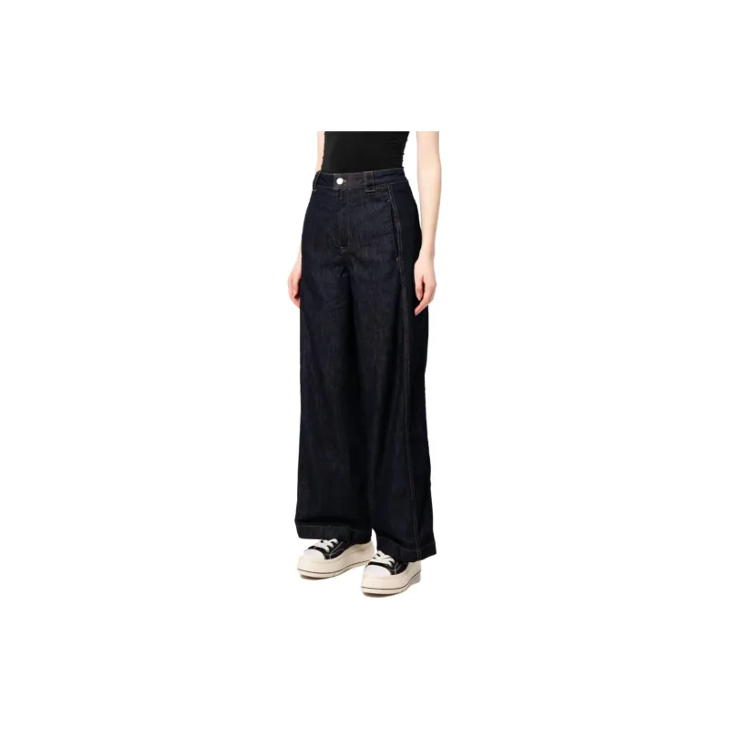 LACOSTE Logo-embroidered Wide-leg Jeans-2