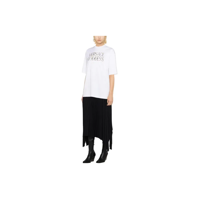 VERSACE Logo Embellished Crewneck T Shirt-3