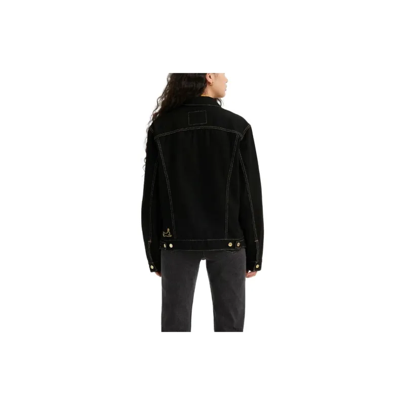 Levis Denim Jackets Women's Black Obsidian-3