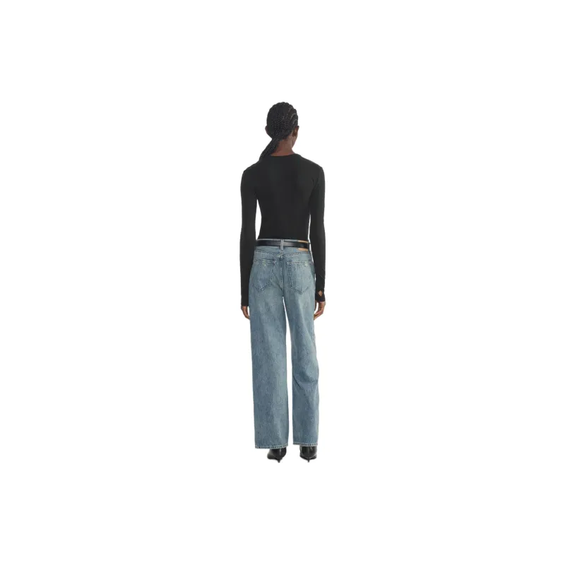 ARITZIA Denim Forum The Farrah Hi-Rise Wide Jean Jeans Women's Into The Bleu Light/Blue Light-2