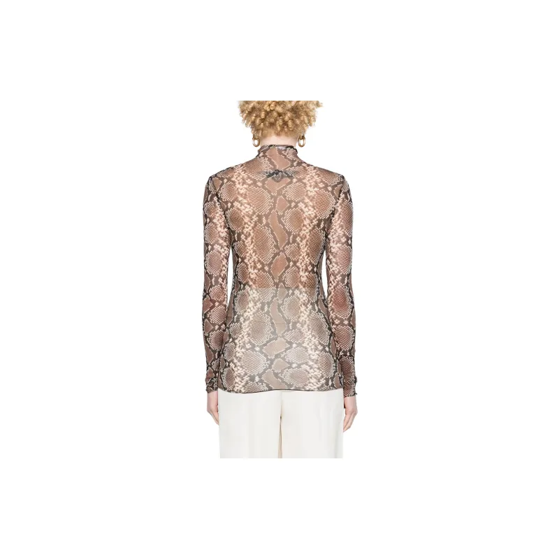 JIL SANDER Python-print Silk Top-3