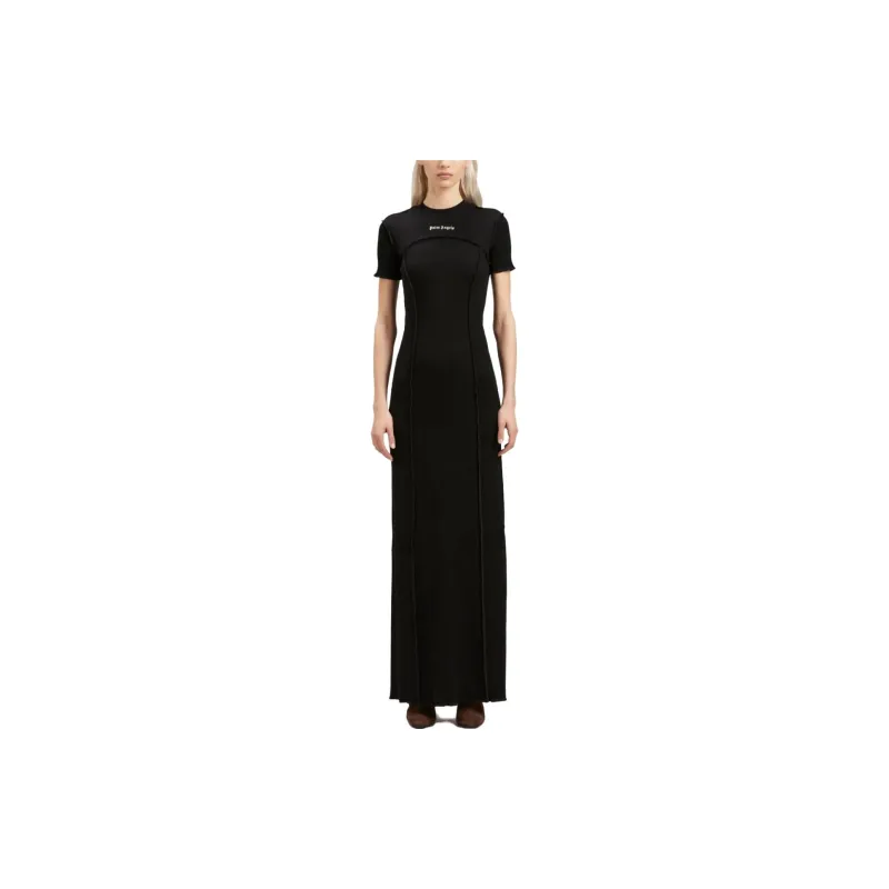 PALM ANGELS Logo embroidered Knitted Maxi Dress-4