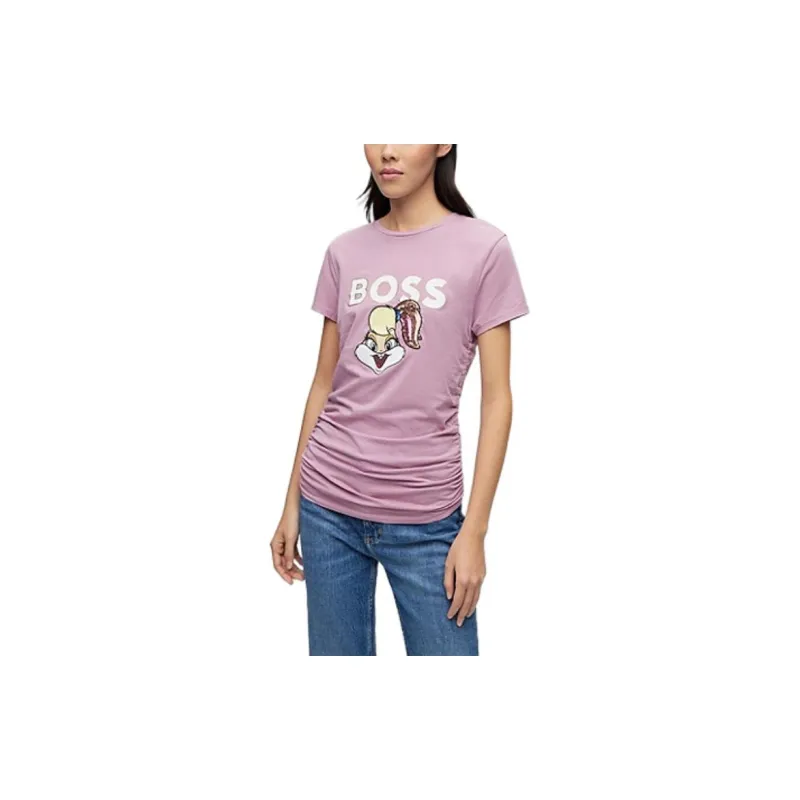 HUGO BOSS HUGO BOSS X LOONEY TUNES SS23 T Shirts Women's Pink-3