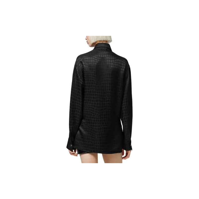 VERSACE Concealed Skinned Shirt 'Black'-3