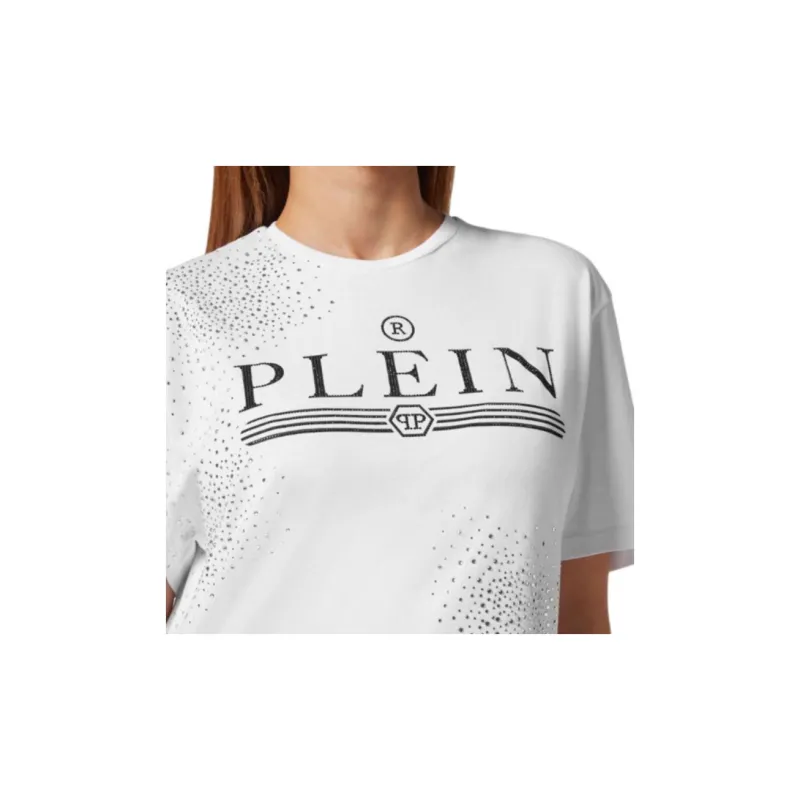 PHILIPP PLEIN Crystal embellished Cotton T shirt-4