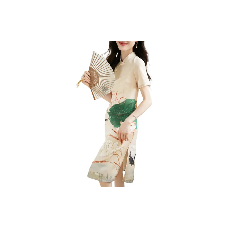 Mo Han Yi Mei Short Sleeved Dress Women's Multicolor-1