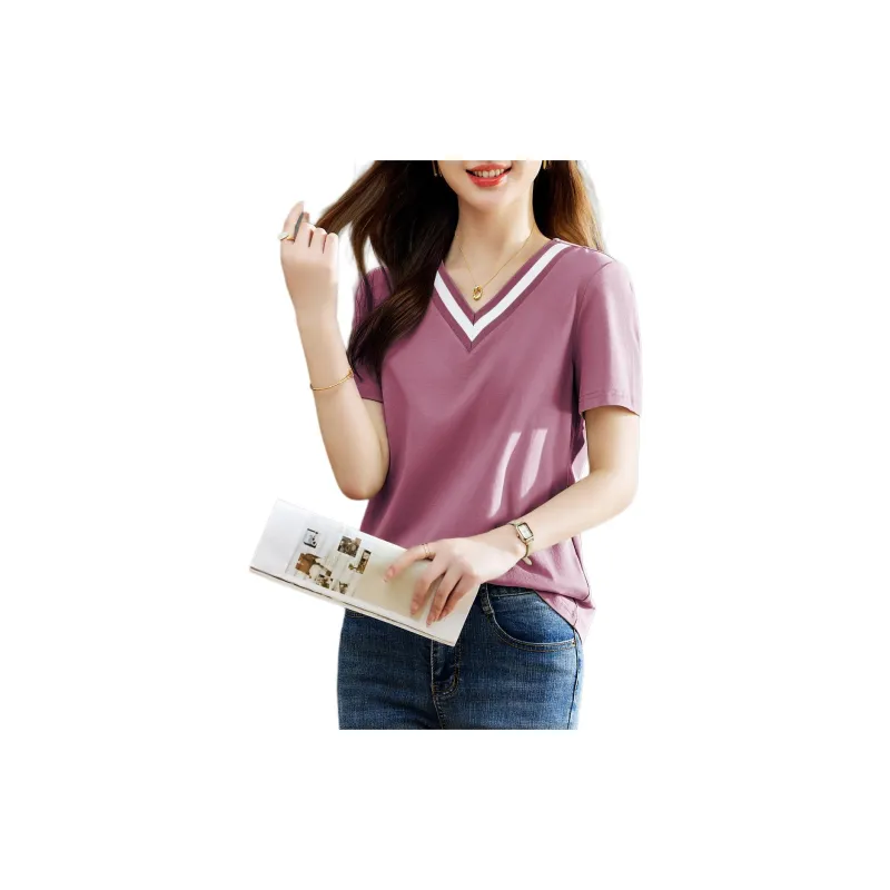 XWI T Shirt Women's Dark Reddish Purple-2