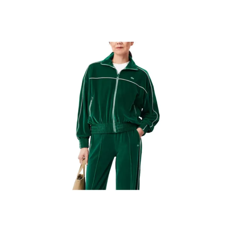 LACOSTE Zip up Velvet Track Jacket-1