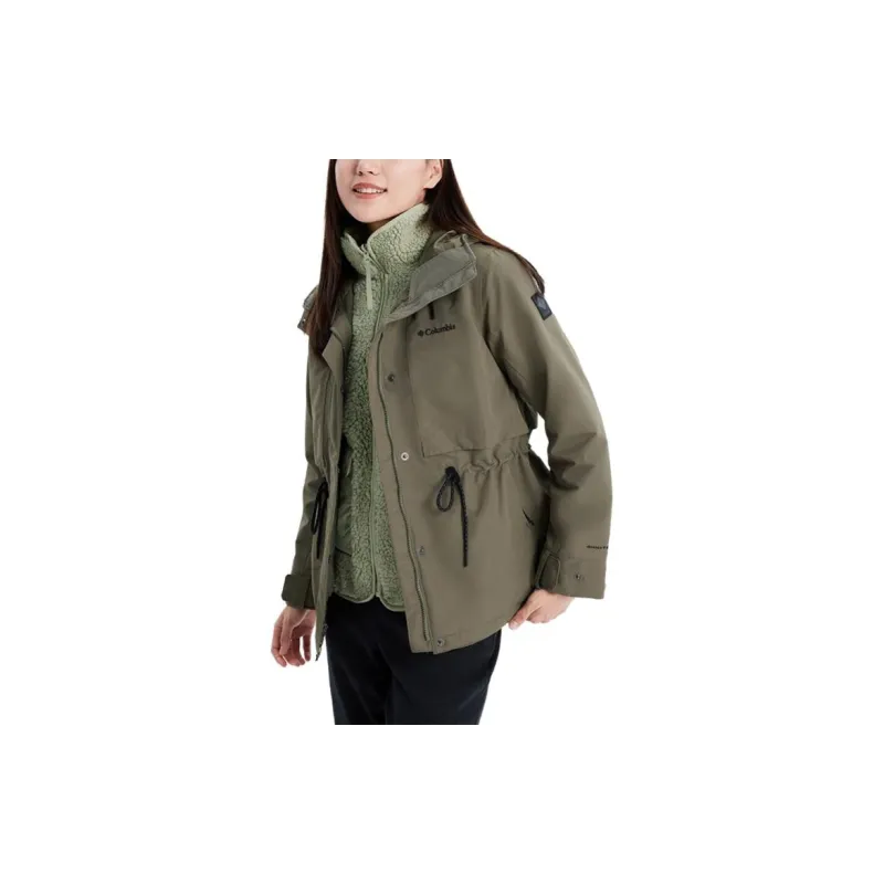 Columbia Waterproof And Windproof Coat Windbreaker Jacket Women's Dark Green-4