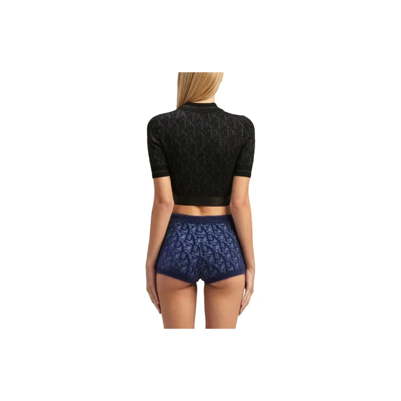 PALM ANGELS Monogram Jacquard Knitted Cropped Top-4