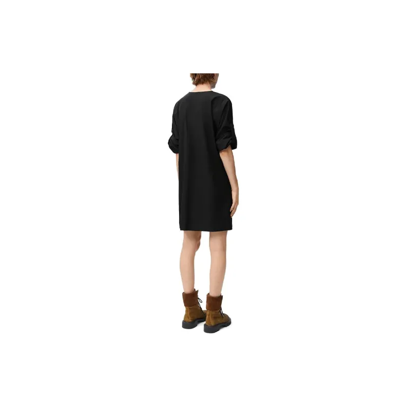LOEWE Pebble Gather Detailed Mini Poplin Dress-2