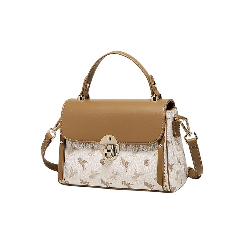 Marino Orlandi Synthetic Leather Kelly Bag Shoulder Bag Crossbody Bag Handbag Large Size Women's Coffee-41