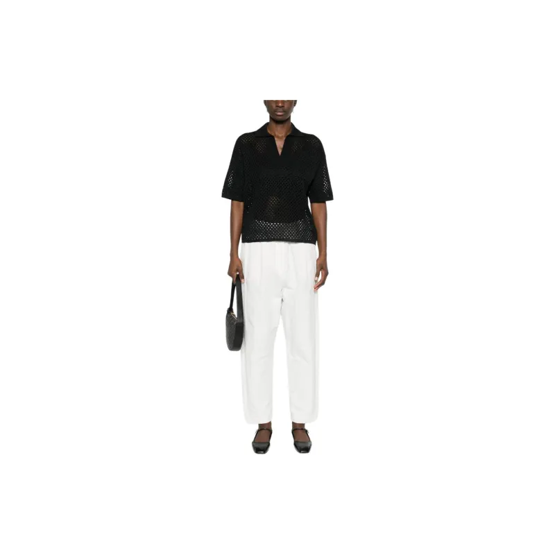 Brunello Cucinelli Open Knitted Short Sleeved Polo Jumper-2