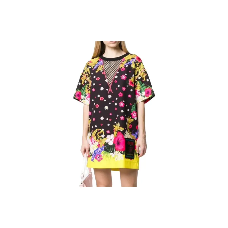 VERSACE Short Sleeved Dresses Women's Black-1