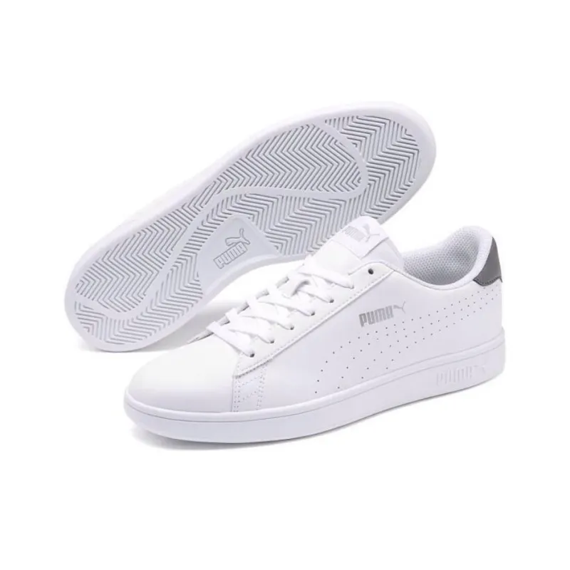 PUMA Smash V2 'Leather Perf White Silver'-3