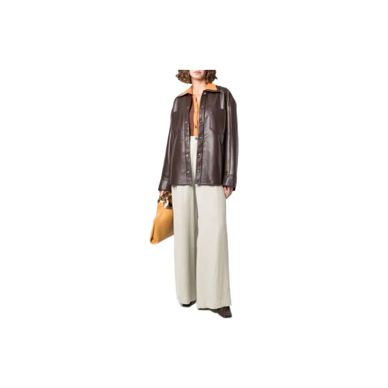 NANUSHKA Leather Jackets Women's Brown-3