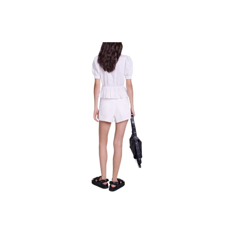 Maje Ruffled Cotton Blouse-1