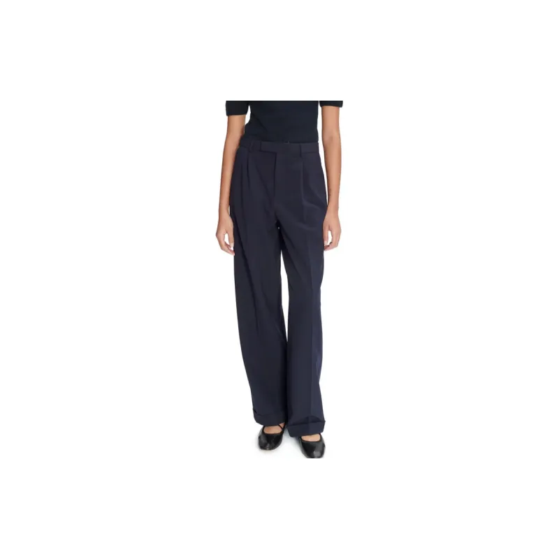 A.P.C Marissa Navy Viscose Blend Trousers-1