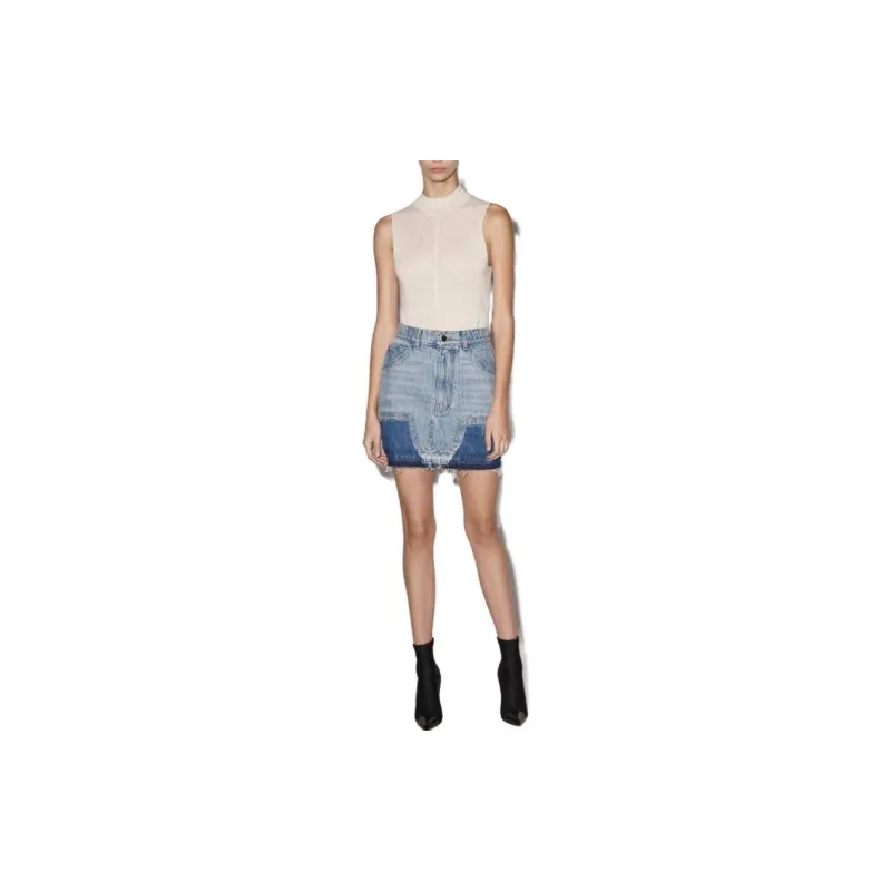 AMIRI Denim Short Skirts Women's Blue-3