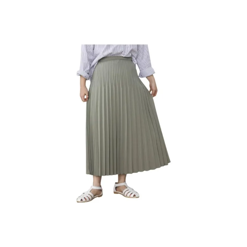 Beams Casual Long Skirts Women's Olive Green-5