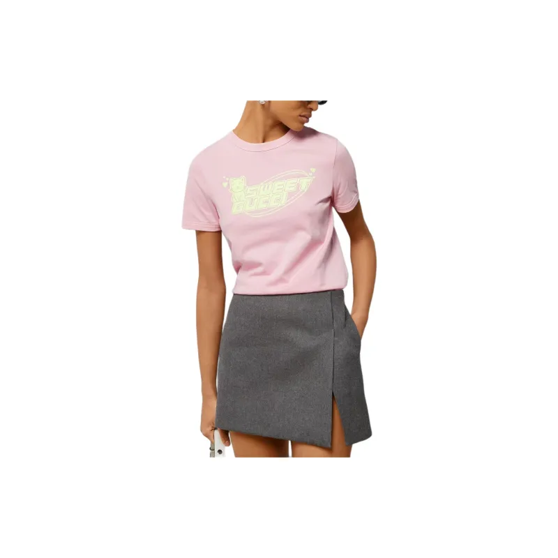 GUCCI Logo Printed Crewneck T Shirt-3