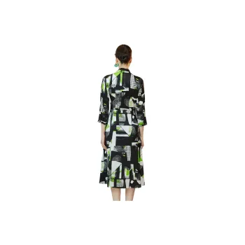 BBLLUUEE Long Sleeved Dress Women's Black Emerald Green