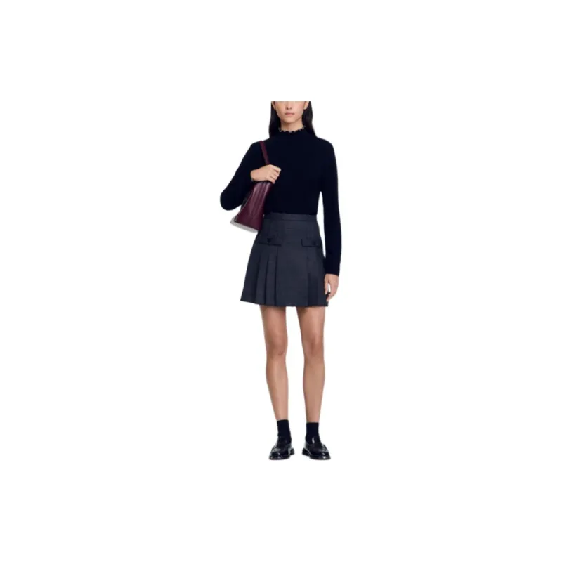 Sandro Beaded trim Roll neck Jumper-2