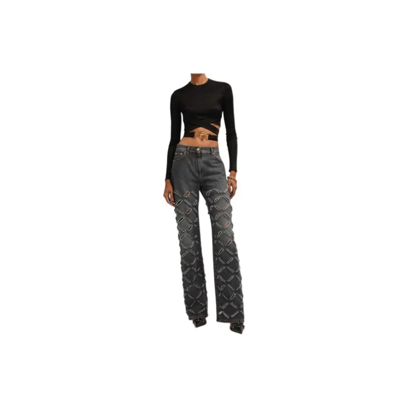 VERSACE VERSACE FW22 Crop Tops Women's Black-4