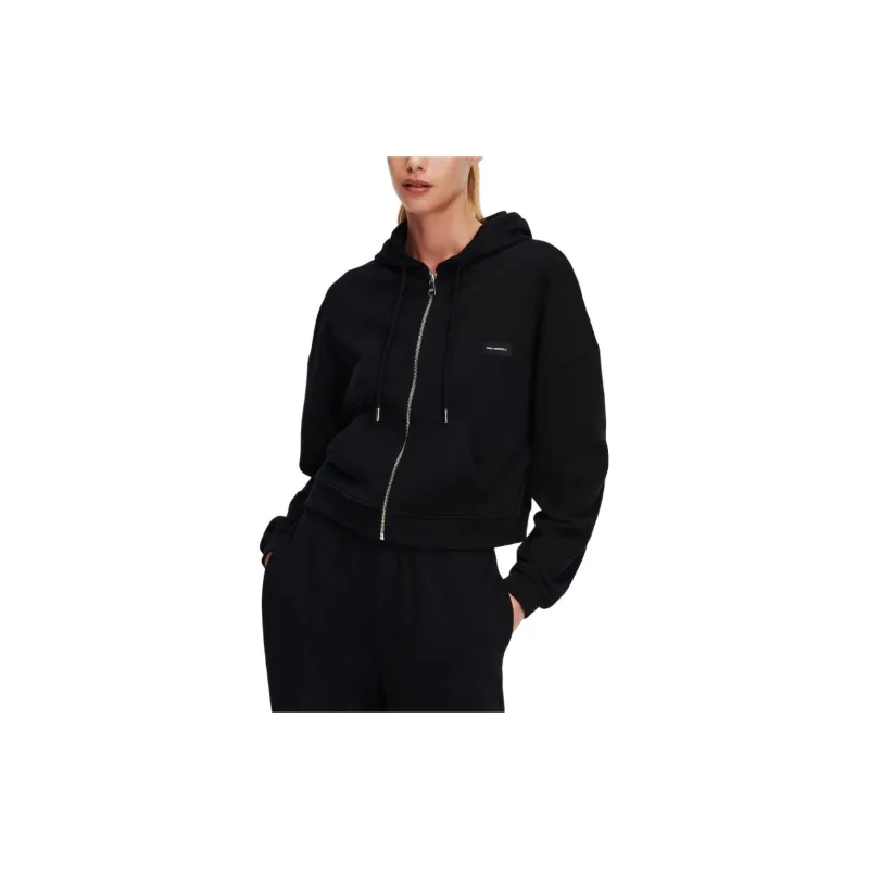 KARL LAGERFELD / Karl Lagerfeld Jeans Logo Patch Zipped Hoodie-3