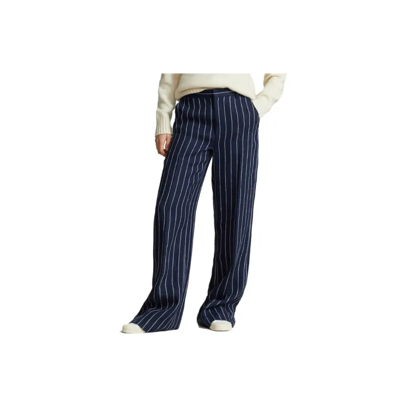 Polo Ralph Lauren Pinstriped Wide leg Linen Trousers-2