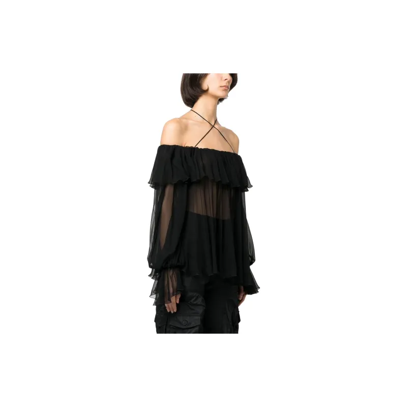 Blumarine Off Shoulder Ruffled Top-2