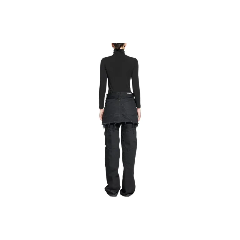 Balenciaga Cut Up Mini Skirt 'Rubber Black'-4