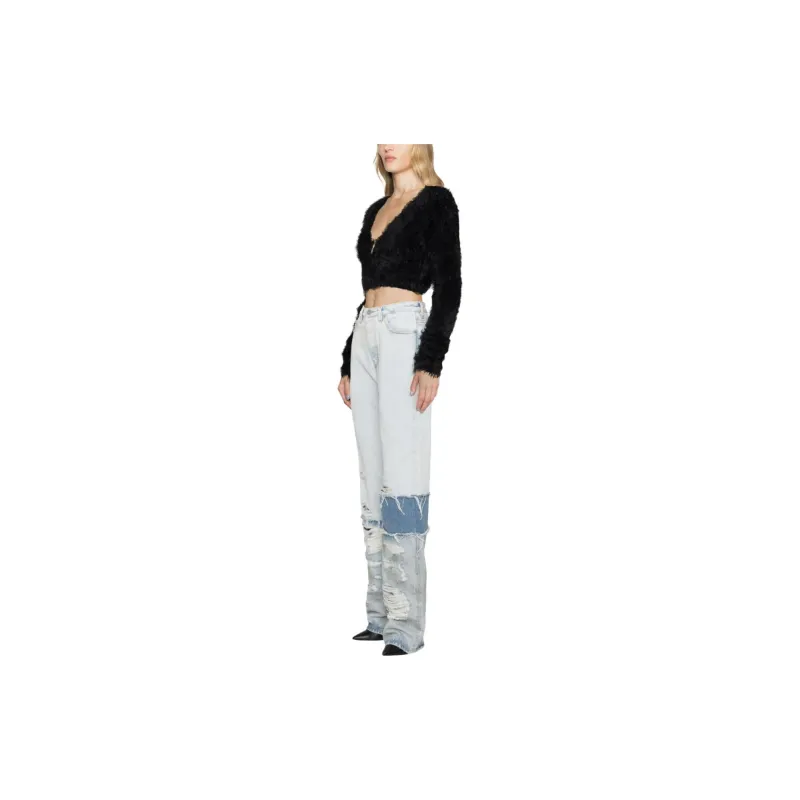 AMBUSH Faux-fur Crop Zipped Cardigan-3