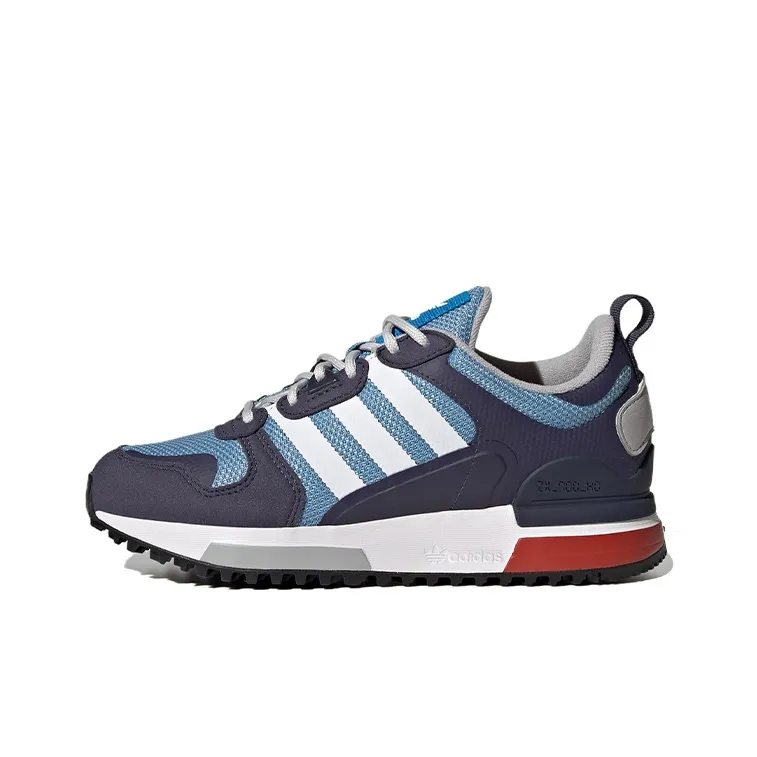 Adidas Originals ZX 700 Breathable And Wear resistant Low Top Sports Casual Shoes Black Blue Teenagers-0