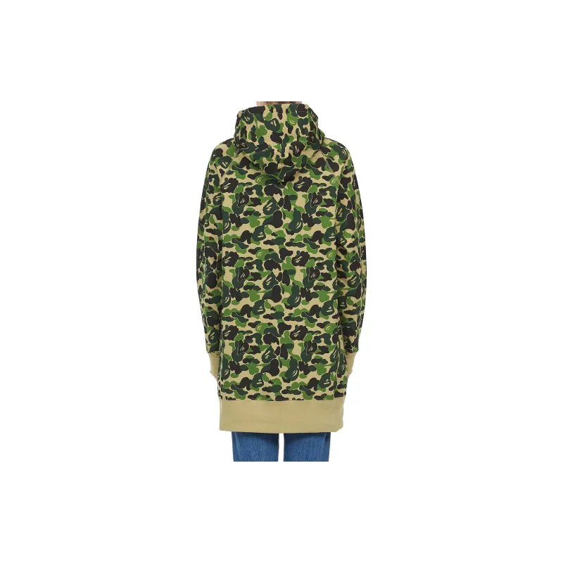 A BATHING APE Abc Camo 2nd Ape Wide Pullover Hoodie Green-2