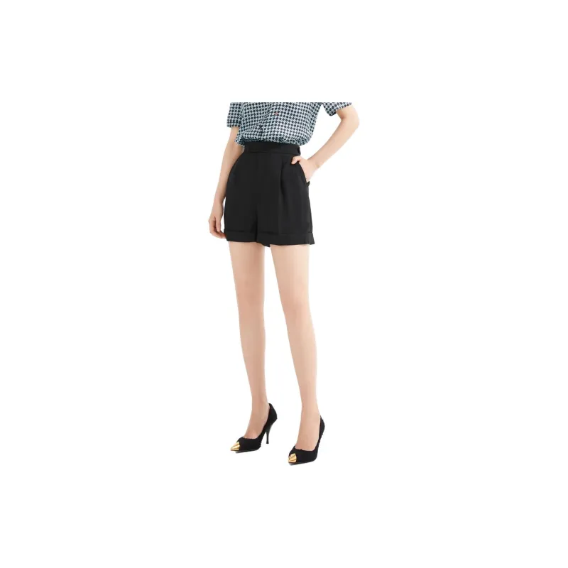 JZ Juzui Casual Shorts Women's Plain Black-2