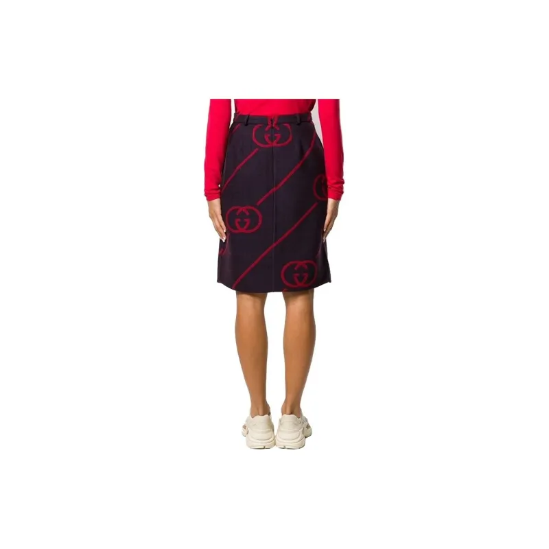 GUCCI Interlocking G Reversible Wool Skirt-2