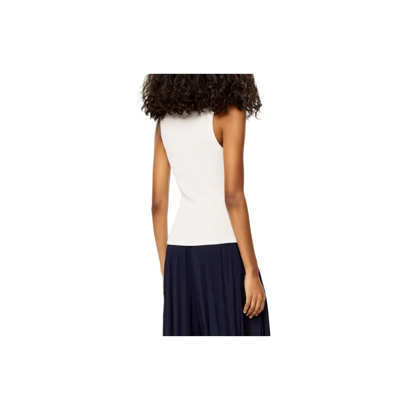 LOEWE Women's Anagram Cotton Tank Top White/Black-4