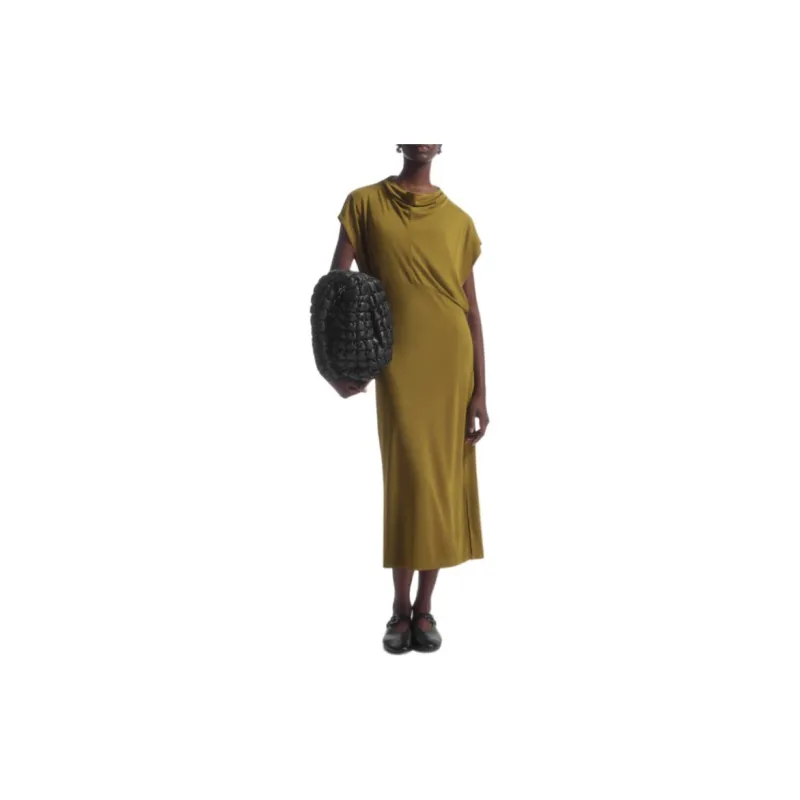 COS Short Sleeved Dresses Women's Khaki Green-1