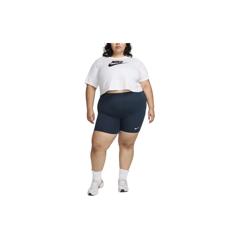 Nike Sportswear Classics Women's High-Waisted 8' Biker Shorts Plus Size Cycling Pants Women's Marine Blue-1